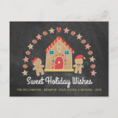 Gingerbread House Cookie Sweet Wishes krijtbord Feestdagenkaart (Voorkant)