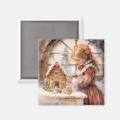 Gingerbread House Cookies Country Kitchen Meisjes  Magneet (Voorkant / Achterkant)