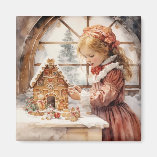 Gingerbread House Cookies Country Kitchen Meisjes  Magneet (Voorkant)