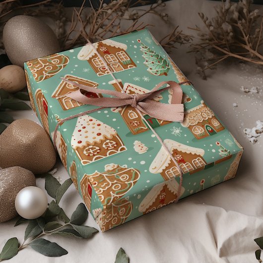 Gingerbread House Cookies Kerstmis Cadeaupapier