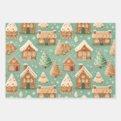 Gingerbread House Cookies Kerstmis Inpakpapier Vel (Voorkant)