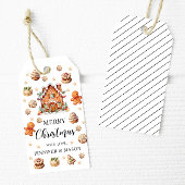 Gingerbread House & Cookies Vrolijk kerstfeest Lab Cadeaulabel