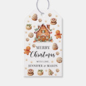 Gingerbread House & Cookies Vrolijk kerstfeest Lab Cadeaulabel (Voorkant)