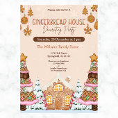 Gingerbread House Decorating Party Bruin Kaart