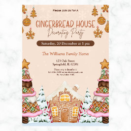 Gingerbread House Decorating Party Bruin Kaart