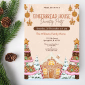 Gingerbread House Decorating Party Bruin Kaart