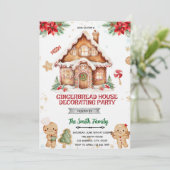 Gingerbread House Decorating Party Invitation Kaart (Staand voorkant)