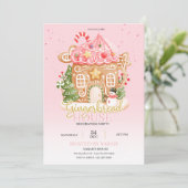 Gingerbread House Decorating Party Invitation  Kaart (Staand voorkant)