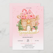 Gingerbread House Decorating Party Invitation  Kaart (Voorkant / Achterkant)