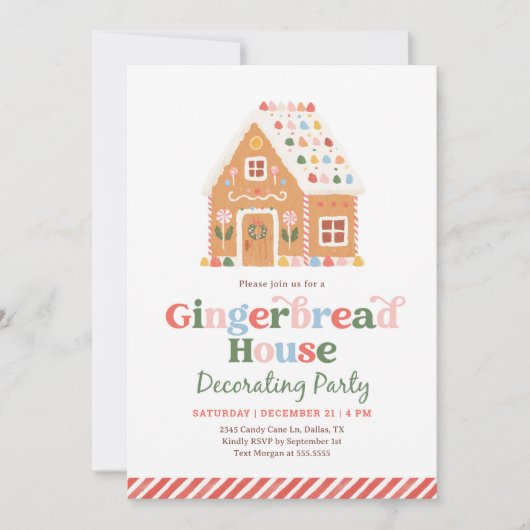 Gingerbread House Decorating Party Kaart (Voorkant)