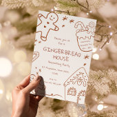 Gingerbread House Decorating Party Neutraal Beige Kaart
