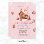 Gingerbread House Decorating Party Pink Kaart