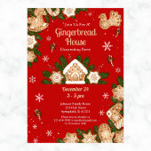 Gingerbread House Decorating Party Rood & Groen Kaart