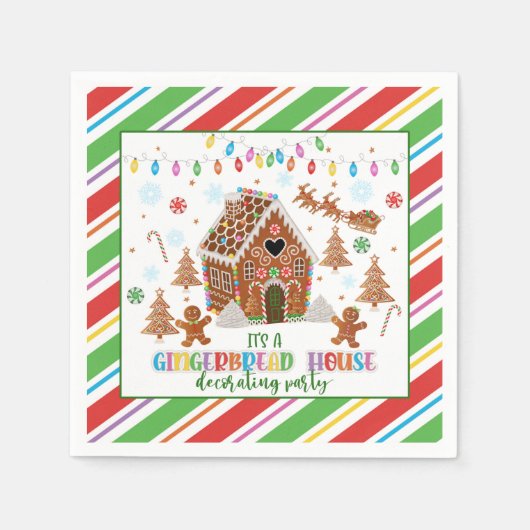 Gingerbread House Decorating Party Servet - WH (Voorkant)