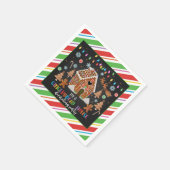 Gingerbread House Decorating Party Servet - Zwart (Hoek)