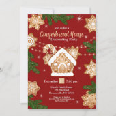 Gingerbread House Decorating Party Waterverf Kaart (Voorkant)