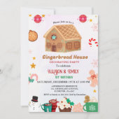 Gingerbread House Decorating Twin 1st Verjaardag Kaart (Voorkant)