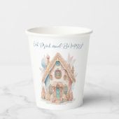 Gingerbread House Eat Drink Be Merry Christmas Papieren Bekers (Voorkant)