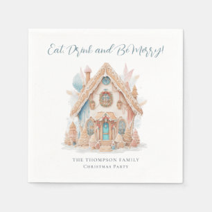 Gingerbread House Eat Drink Be Merry Christmas Servet