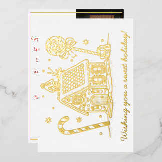 Gingerbread House | Eén foto Folie Feestdagenkaart