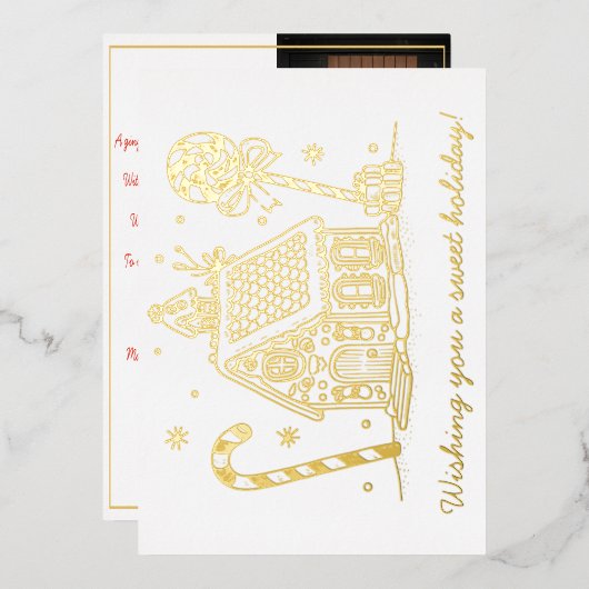 Gingerbread House | Eén foto Folie Feestdagenkaart (Voorkant / Achterkant)