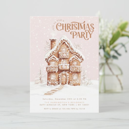 Gingerbread House Elegant kerstfeest Kaart (Staand voorkant)