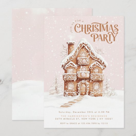 Gingerbread House Elegant kerstfeest Kaart (Voorkant / Achterkant)