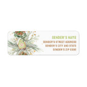 Gingerbread House en Evergreen Adres Etiket (Voorkant)