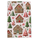 Gingerbread House en pepermuntbomen Medium Cadeauzakje (Voorkant)