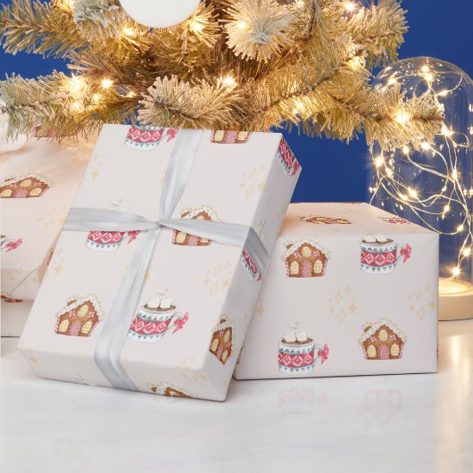 Gingerbread House en warme chocolademelk Kerstmis Cadeaupapier (Feestdagen)