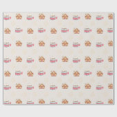 Gingerbread House en warme chocolademelk Kerstmis Cadeaupapier (Vlak)