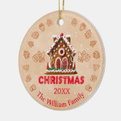 Gingerbread House| Familienaam| 1 foto Keramisch Ornament (Links)