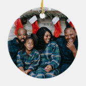 Gingerbread House| Familienaam| 1 foto Keramisch Ornament (Achterkant)