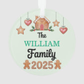 Gingerbread House Family Name 2025 Christmas Ornament (achterkant)