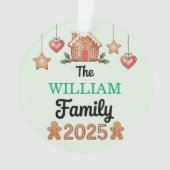Gingerbread House Family Name 2025 Christmas Ornament (voorkant)