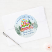 Gingerbread House Gebakken met liefde Winter Vakan Ronde Sticker (Envelop)