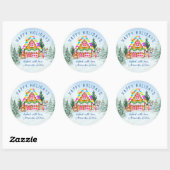 Gingerbread House Gebakken met liefde Winter Vakan Ronde Sticker (Vel)