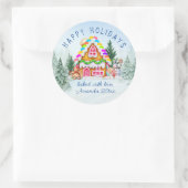 Gingerbread House Gebakken met liefde Winter Vakan Ronde Sticker (Tas)