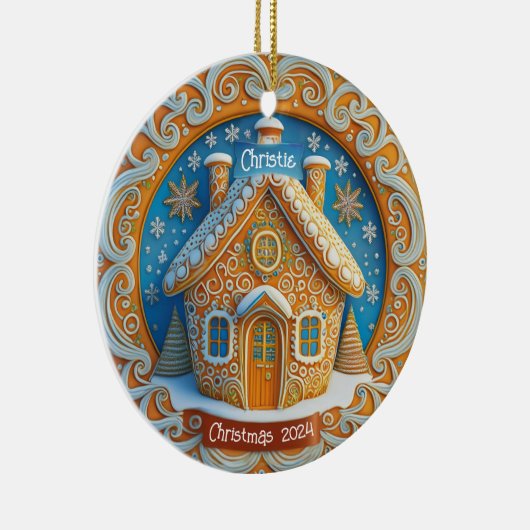 Gingerbread House Gepersonaliseerd Ornament (Rechts)