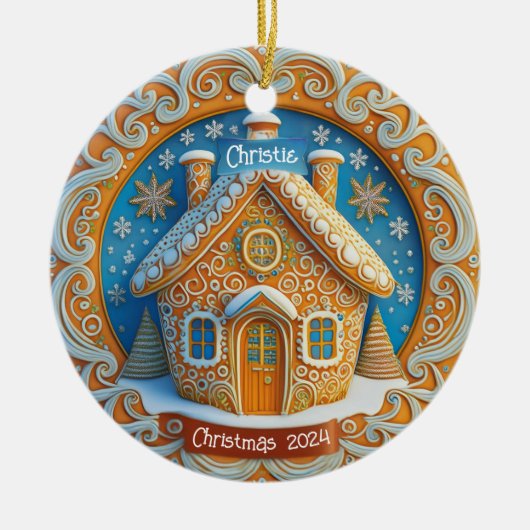 Gingerbread House Gepersonaliseerd Ornament (Voorkant)