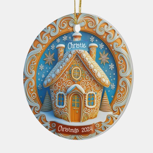 Gingerbread House Gepersonaliseerd Ornament (Links)