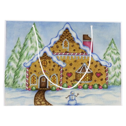 Gingerbread House Gift Bag Large Cadeautasje (Achterkant)