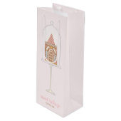 Gingerbread House Gift Bag Wijn Cadeautas (Voorkant Gekanteld)