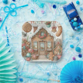 Gingerbread House Gingerbread Vreugde Papieren Bordje (Feest)