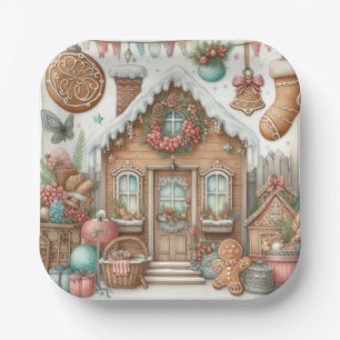Gingerbread House Gingerbread Vreugde Papieren Bordje
