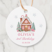 Gingerbread House Girl 1e verjaardagsfeestje Bedankjes Labels (Voorkant)
