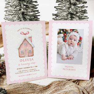 Gingerbread House Girl 1st Birthday Party Foto Kaart