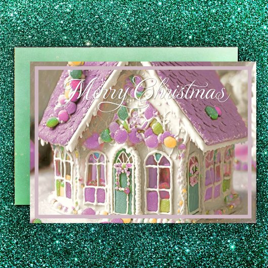 Gingerbread House Green Feestdagen Kaart