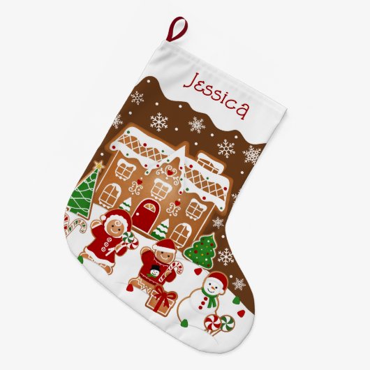 Gingerbread House Grote Kerstsok (Voorkant (Hangend))