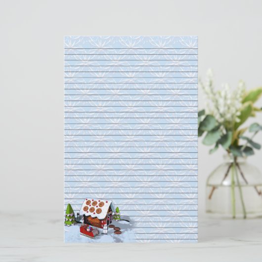 Gingerbread House Holiday Schrijfpapier Briefpapier (Staand voorkant)